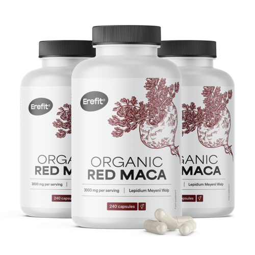 3x BIO Czerwona maca 3000 mg, razem 720 kapsułek